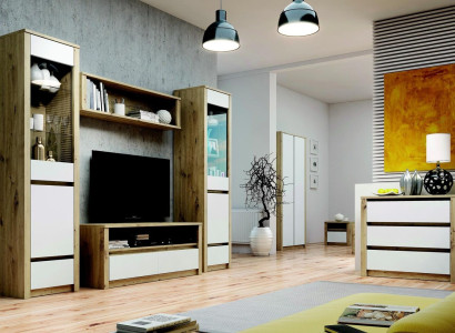 Design Living room Set Display case 2x Chest of drawers Wall unit Wall shelf Shelf Cabinets 4pcs.